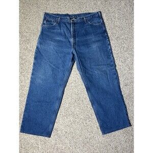 Carhartt Flannel Lined Blue Jeans 42x30 Relaxed Fit Straight Leg B172 DST.